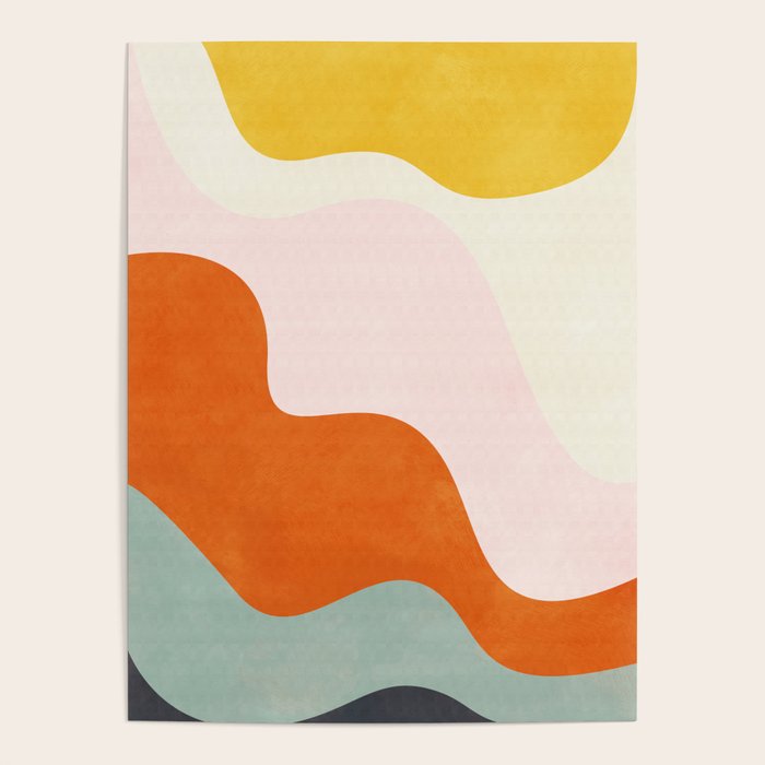 fluid waves mid century summer Poster Gallery Image 4