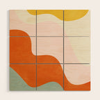 fluid waves mid century summer Wood Wall Art Gallery Image 1