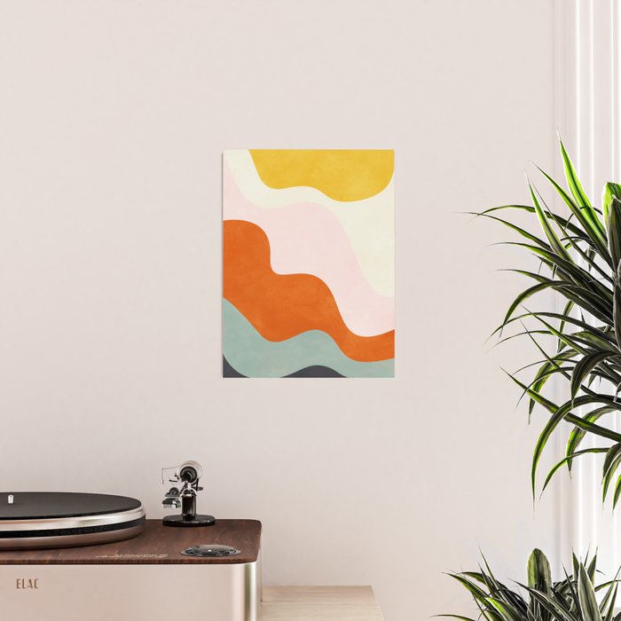 fluid waves mid century summer Poster Gallery Image 2