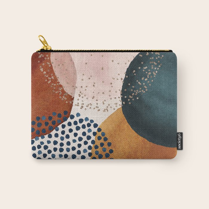 Abstract Watercolor Terracotta, Green & Blush Pink Art Print By LandSartprints Carry All Pouch Gallery Image 1