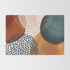 Abstract Watercolor Terracotta, Green & Blush Pink Art Print By LandSartprints Rug Gallery Image 2