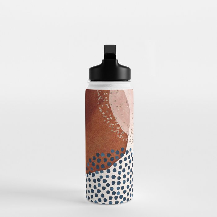 Abstract Watercolor Terracotta, Green & Blush Pink Art Print By LandSartprints Water Bottle Gallery Image 3