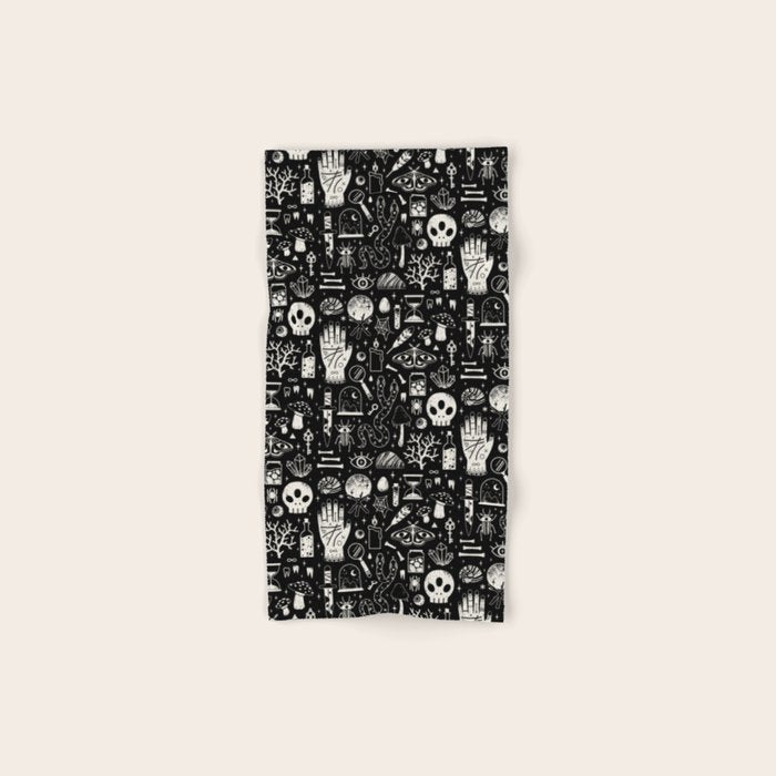 Curiosities: Bone Black Bath Towel Gallery Image 1