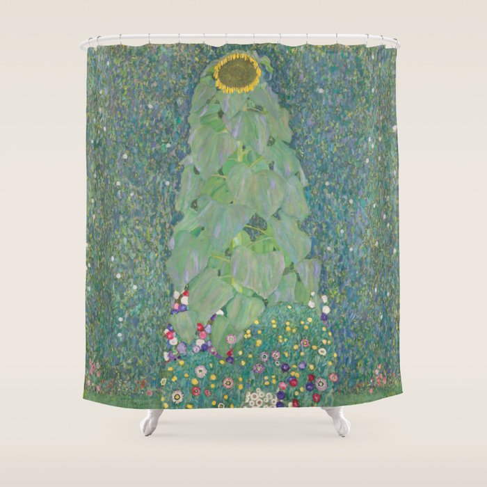 Sunflower (Sonnenblume) by Gustav Klimt Shower Curtain Gallery Image 1