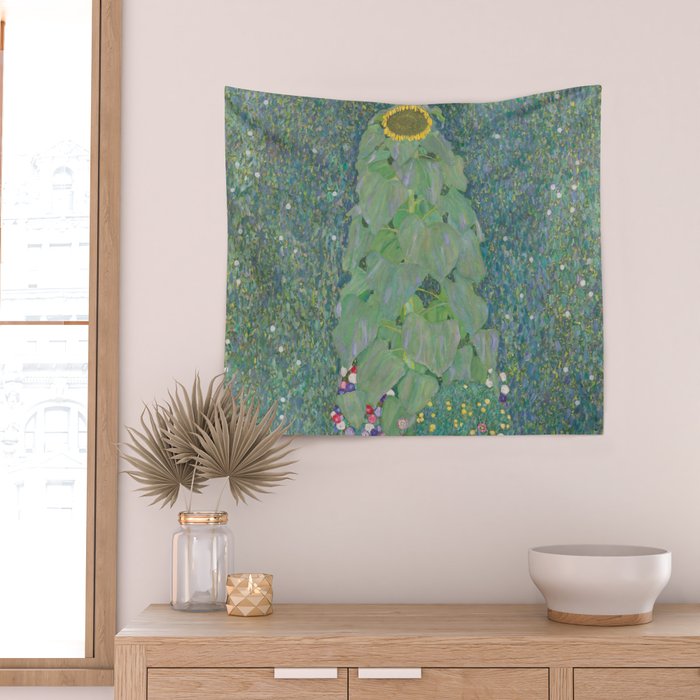 Sunflower (Sonnenblume) by Gustav Klimt Wall Tapestry Gallery Image 2