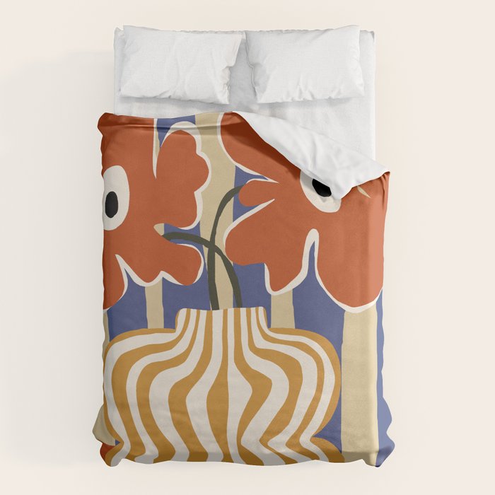 Holiday Stripe flower vase Duvet Cover Gallery Image 6