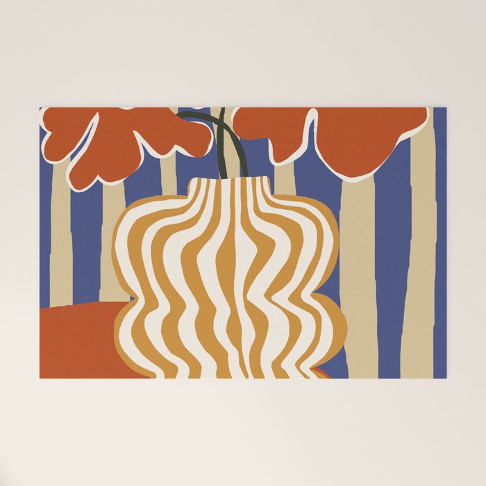 Holiday Stripe flower vase Welcome Mat Gallery Image 1