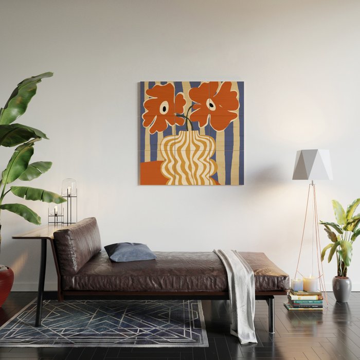 Holiday Stripe flower vase Wood Wall Art Gallery Image 2