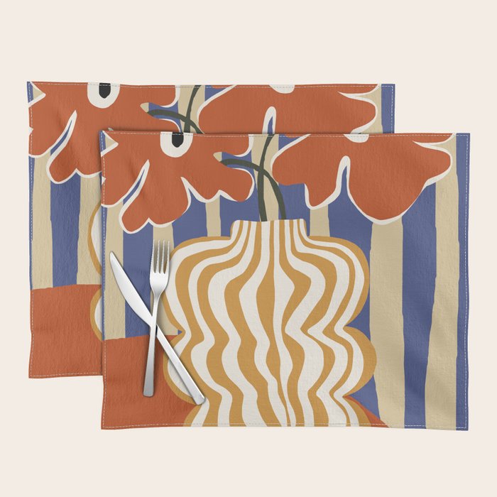 Holiday Stripe flower vase Placemat Gallery Image 1