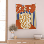 Holiday Stripe flower vase Wall Tapestry Gallery Image 2