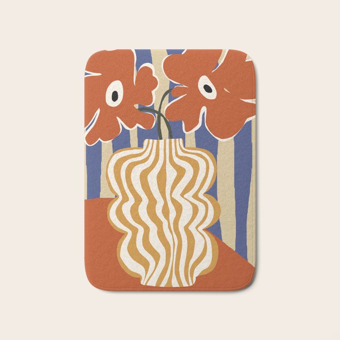 Holiday Stripe flower vase Bath Mat Gallery Image 1