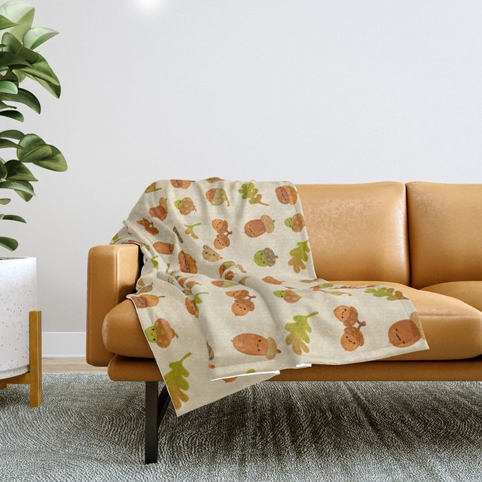 Acorns Throw Blanket Gallery Image 1