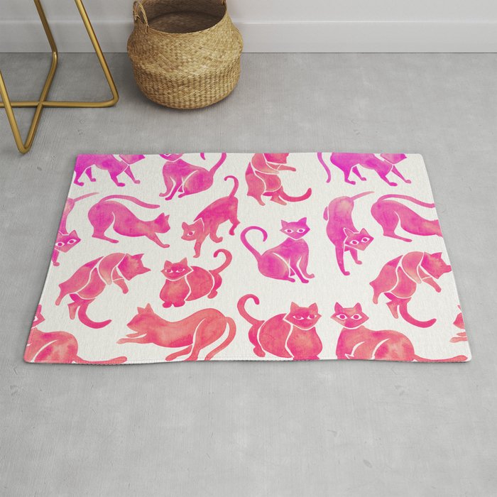 Cat Positions - Pink OmbrÃ© Palette Rug Gallery Image 1