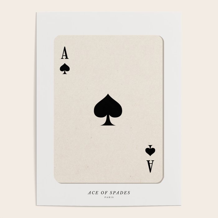 Ace of Spades Playing Card Art Print Trendy Poster Gallery Image 1
