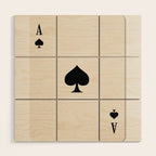 Ace of Spades Playing Card Art Print Trendy Wood Wall Art Gallery Image 1