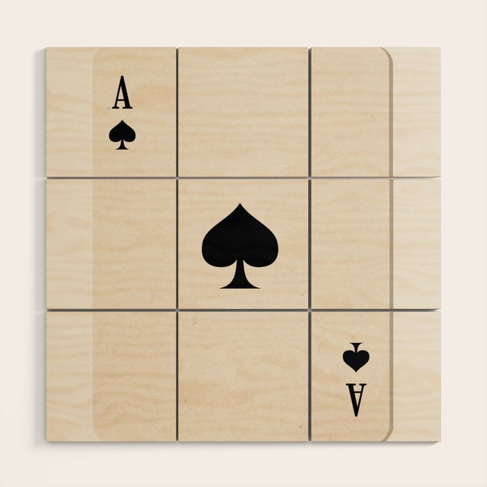 Ace of Spades Playing Card Art Print Trendy Wood Wall Art Gallery Image 1