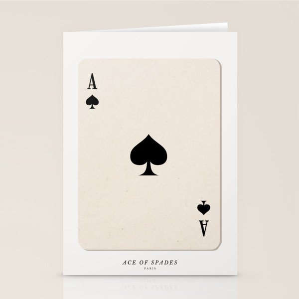 Ace of Spades Playing Card Art Print Trendy Stationery Card Gallery Image 1