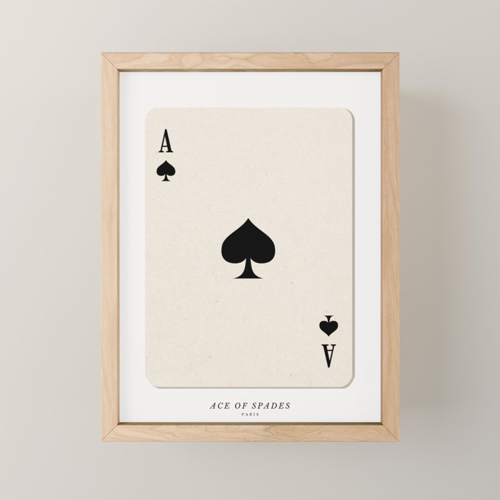 Ace of Spades Playing Card Art Print Trendy Mini Art Print Gallery Image 1