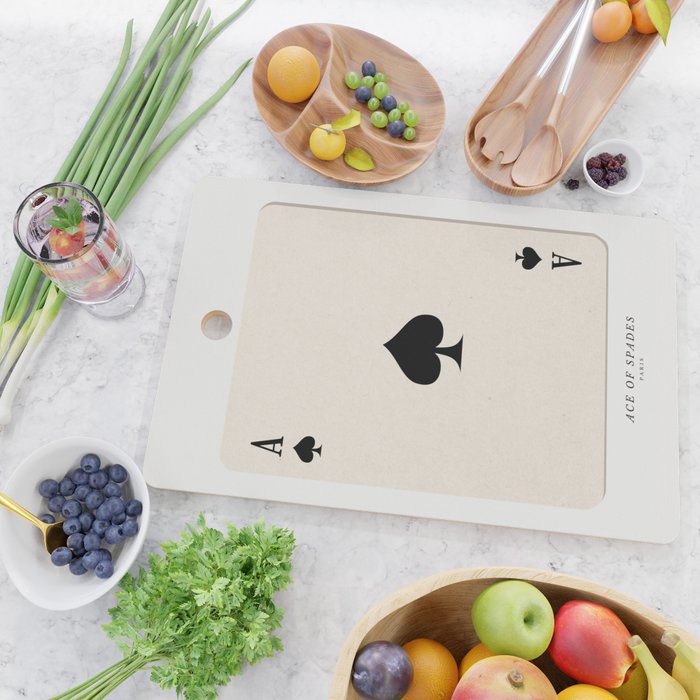 Ace of Spades Playing Card Art Print Trendy Cutting Board Gallery Image 2