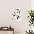 PORTRAIT /Woman with flower and butterflies Poster Gallery Image 2