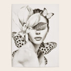 PORTRAIT /Woman with flower and butterflies Poster Gallery Image 4