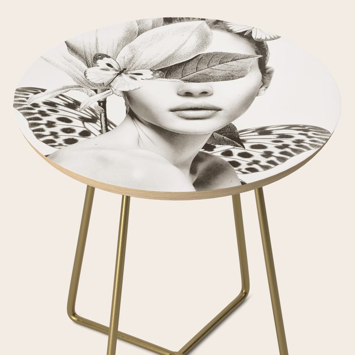 PORTRAIT /Woman with flower and butterflies Side Table Gallery Image 2
