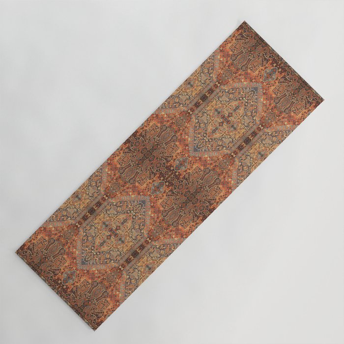 N198 - Vintage Heritage Traditional Golden Berber Moroccan Style Yoga Mat Gallery Image 1