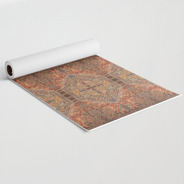 N198 - Vintage Heritage Traditional Golden Berber Moroccan Style Yoga Mat Gallery Image 2