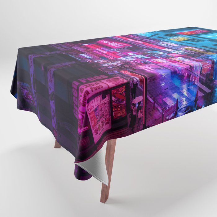 Post Apocalyptic Neon City Blues  - Tokyo Tablecloth Gallery Image 1