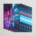 Post Apocalyptic Neon City Blues  - Tokyo Wrapping Paper Gallery Image 3