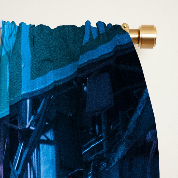 Post Apocalyptic Neon City Blues  - Tokyo Window Curtain Gallery Image 2