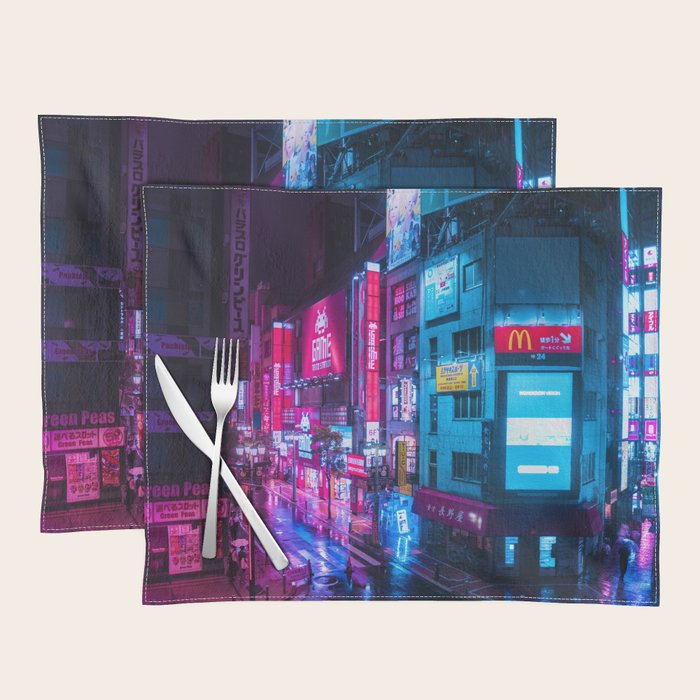 Post Apocalyptic Neon City Blues  - Tokyo Placemat Gallery Image 1