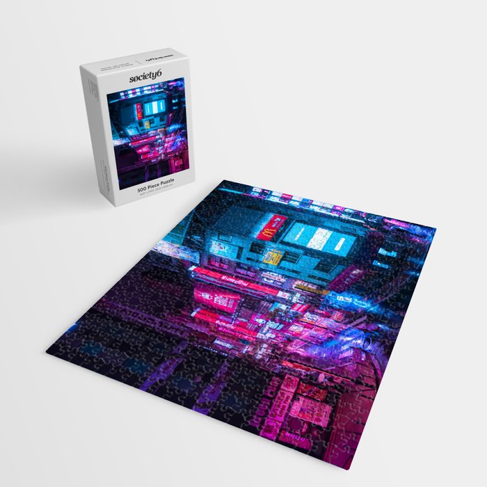 Post Apocalyptic Neon City Blues  - Tokyo Jigsaw Puzzle Gallery Image 2