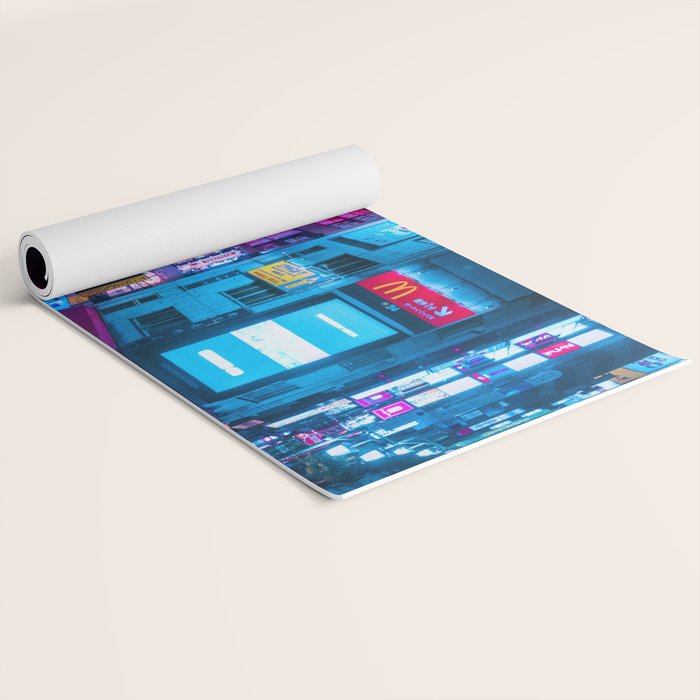 Post Apocalyptic Neon City Blues  - Tokyo Yoga Mat Gallery Image 2
