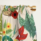 Frida's CoyoacÃ¡n Mexican Garden of Casa Azul Lush Tropical  floral painting Window Curtain Gallery Image 2