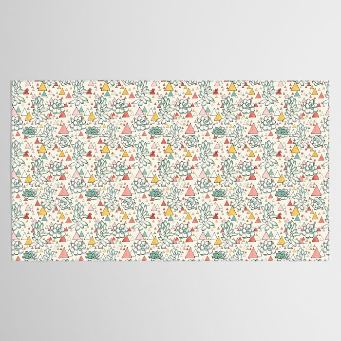 Succulent and triangles seamless pattern Tablecloth Gallery Image 2