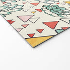 Succulent and triangles seamless pattern Welcome Mat Gallery Image 2