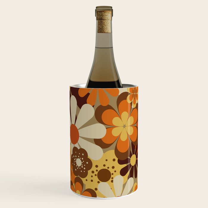 70's Floral Prints, Retro Art Wine Chiller Gallery Image 2