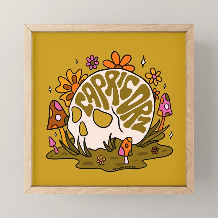 Capricorn Skull Mini Art Print Gallery Image 1