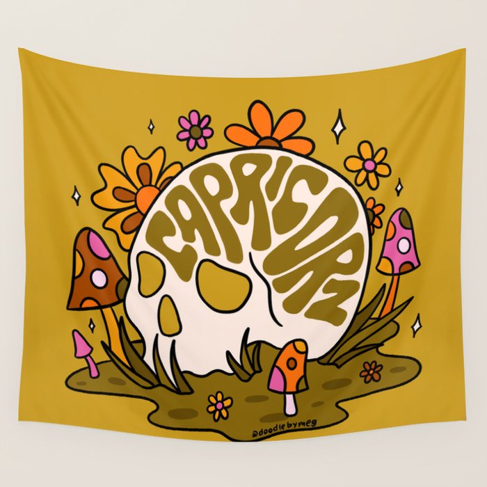 Capricorn Skull Wall Tapestry Gallery Image 4