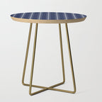 Navy Blue Swiss Cross Minimalist Line Drawing Side Table Gallery Image 1