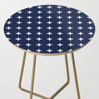 Navy Blue Swiss Cross Minimalist Line Drawing Side Table Gallery Image 2