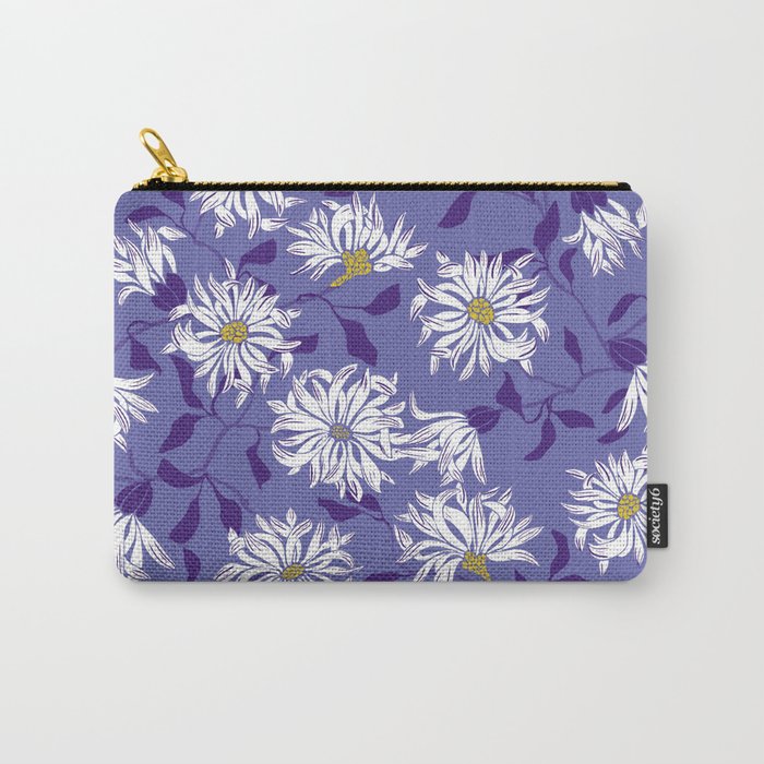 Very peri chrysanthemums Carry All Pouch Gallery Image 1