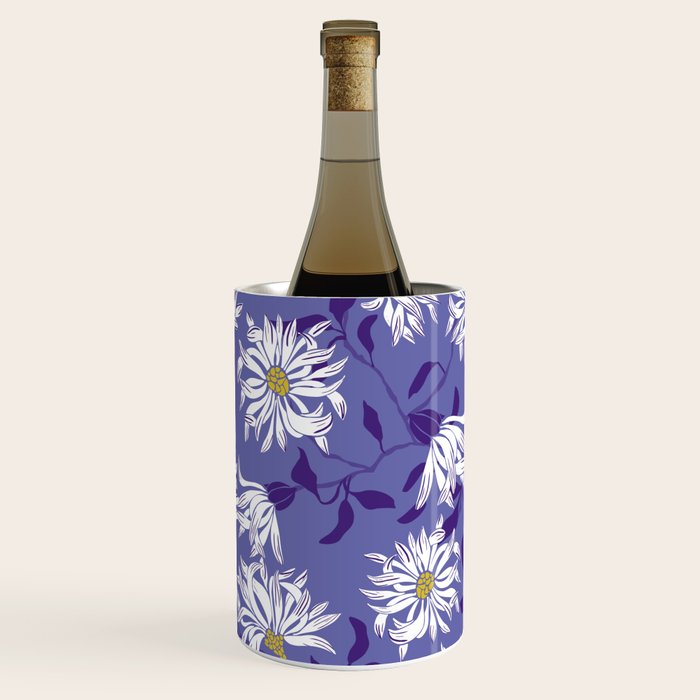 Very peri chrysanthemums Wine Chiller Gallery Image 3