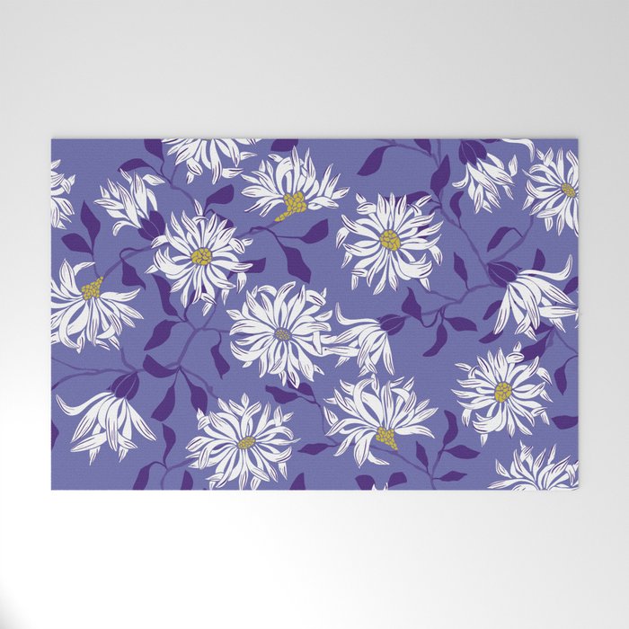 Very peri chrysanthemums Welcome Mat Gallery Image 1