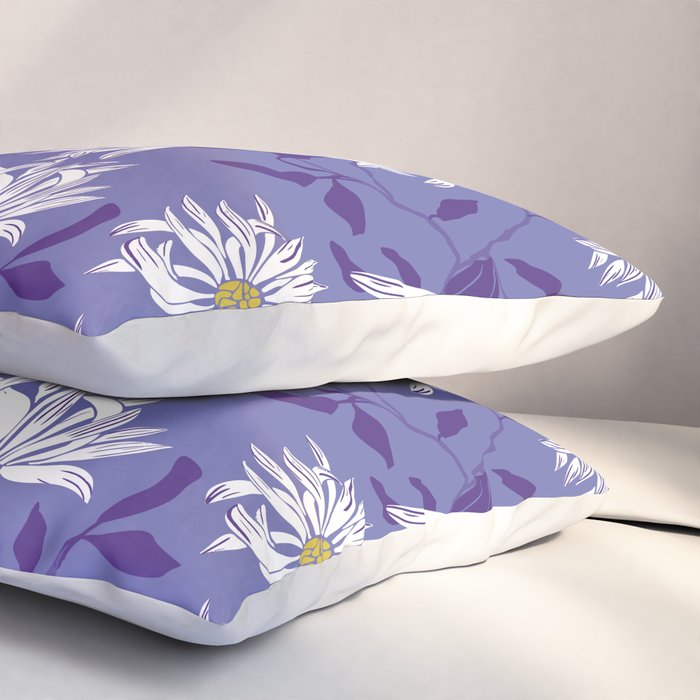 Very peri chrysanthemums Pillow Sham Gallery Image 3