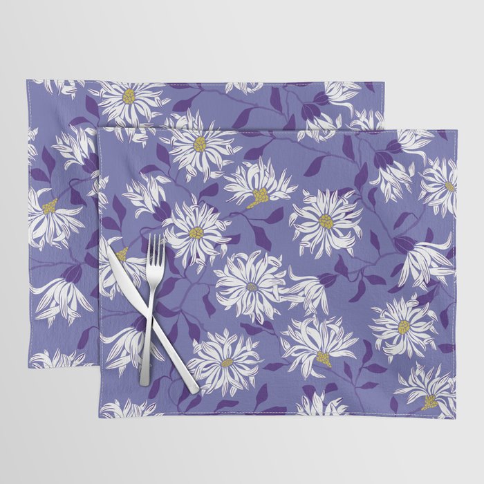 Very peri chrysanthemums Placemat Gallery Image 1