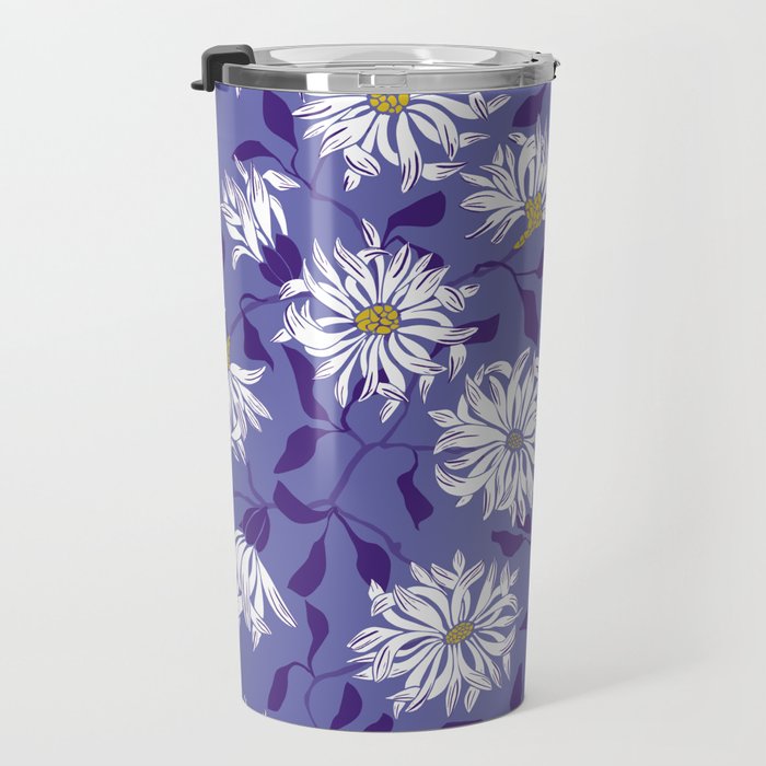 Very peri chrysanthemums Travel Mug Gallery Image 3