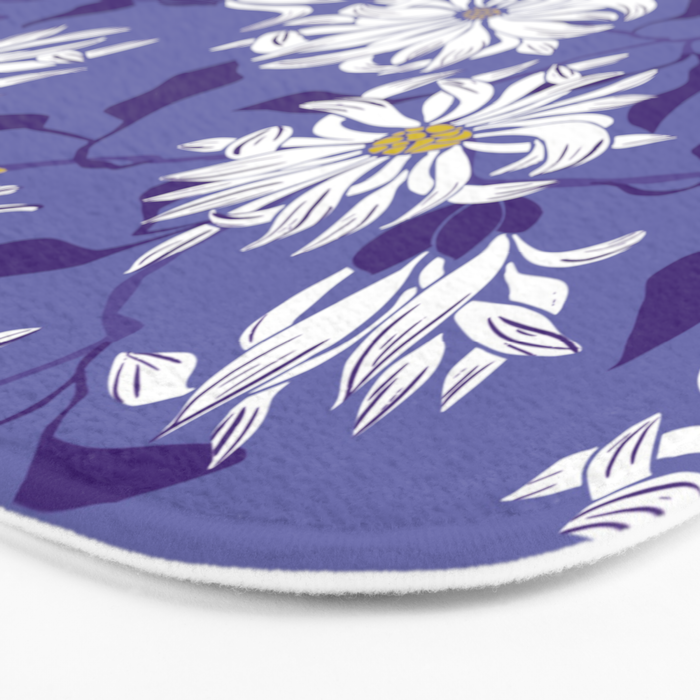 Very peri chrysanthemums Bath Mat Gallery Image 3