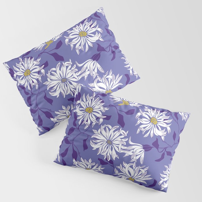 Very peri chrysanthemums Pillow Sham Gallery Image 3